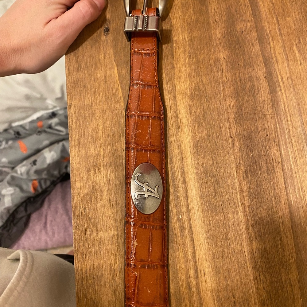 Leather Belt with Alabama accents
